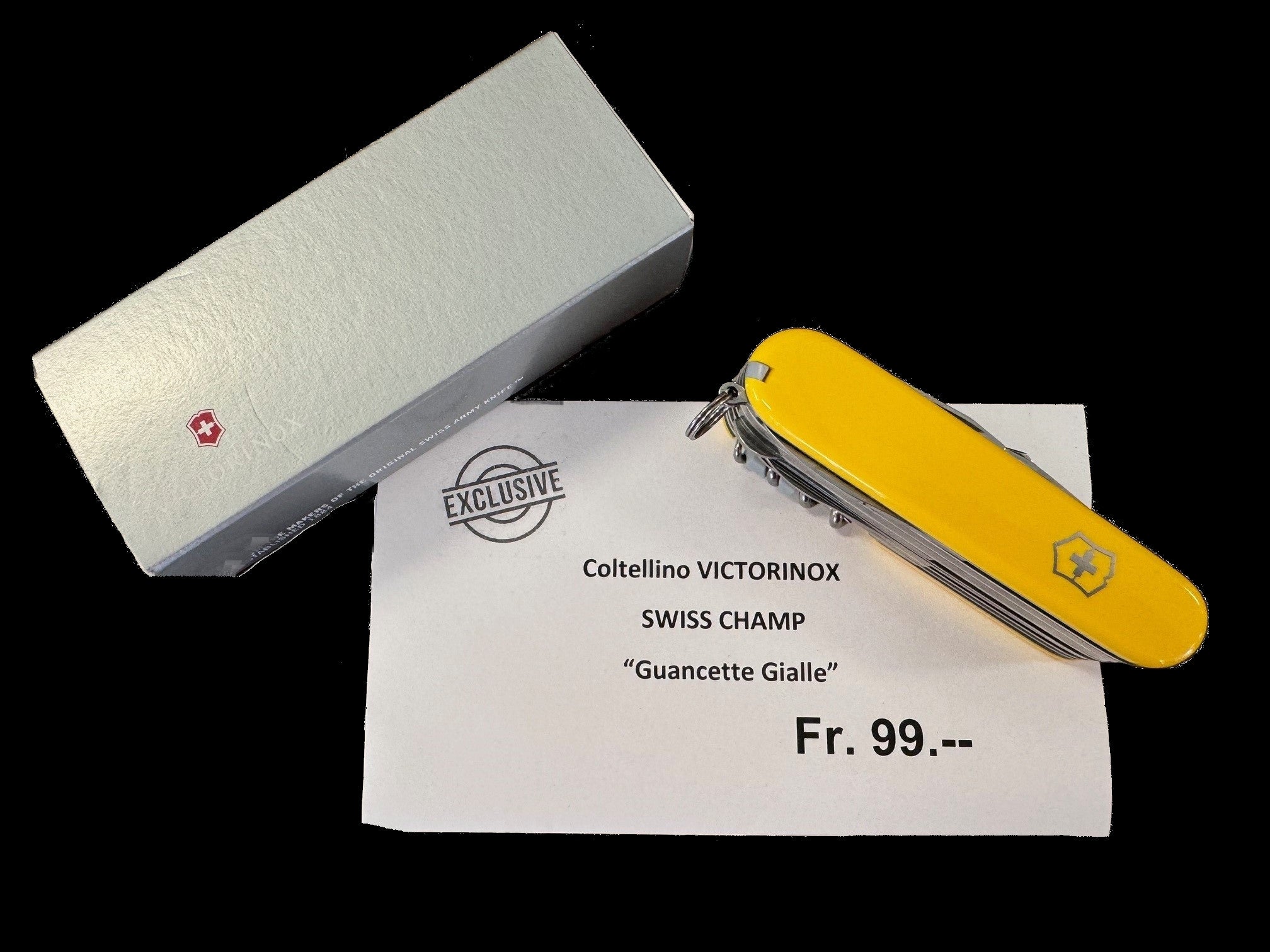 Coltellino Svizzero VICTORINOX Swiss Champ "guancette gialle"